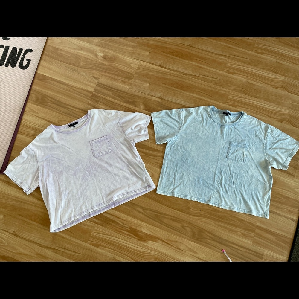 Super Cute 7 For All Mankind Tie Dye Crop Tops/Tees Bundle - Sz L